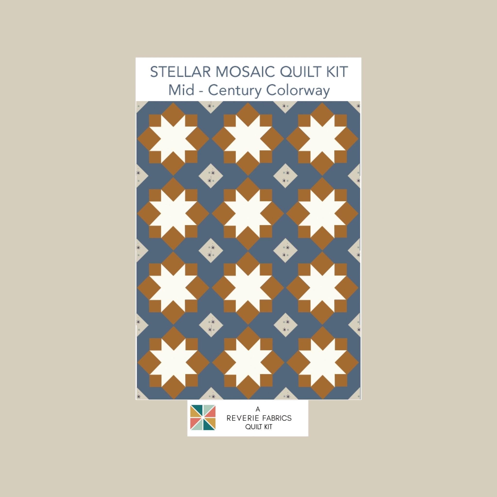 Sit & Sew Quilt Kit: Stellar Mosaic - Mid-Century Colorway (Throw-Size 54x72")