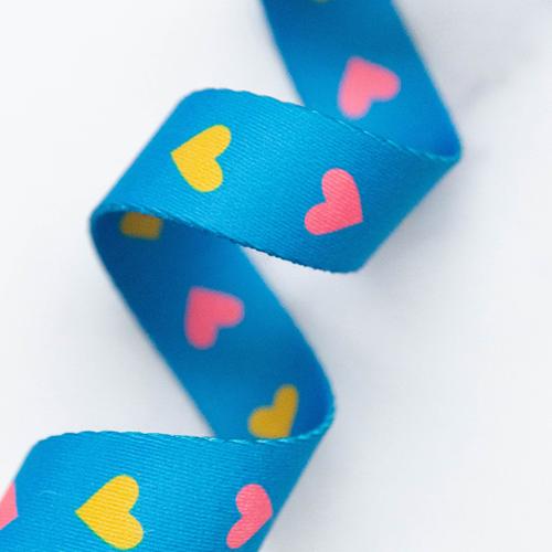 Ruby Star Society | Webbing 1" Hearts In Bright Bl | SSCWEB 47