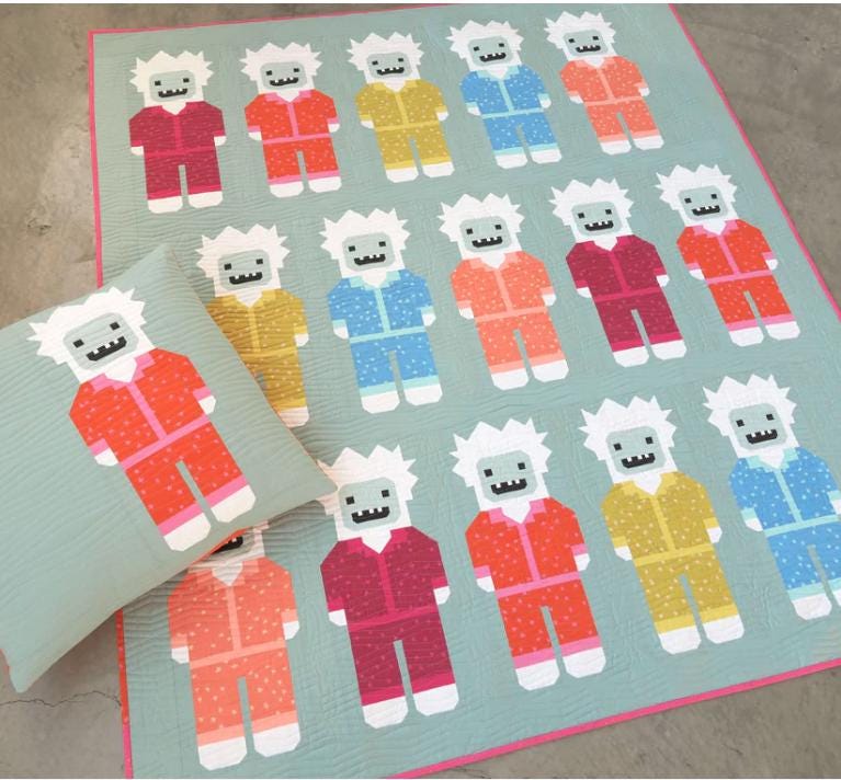 Yetis in Pajamas Quilt Top Kit: Ruby Star Society Lap Quilt (58x69")