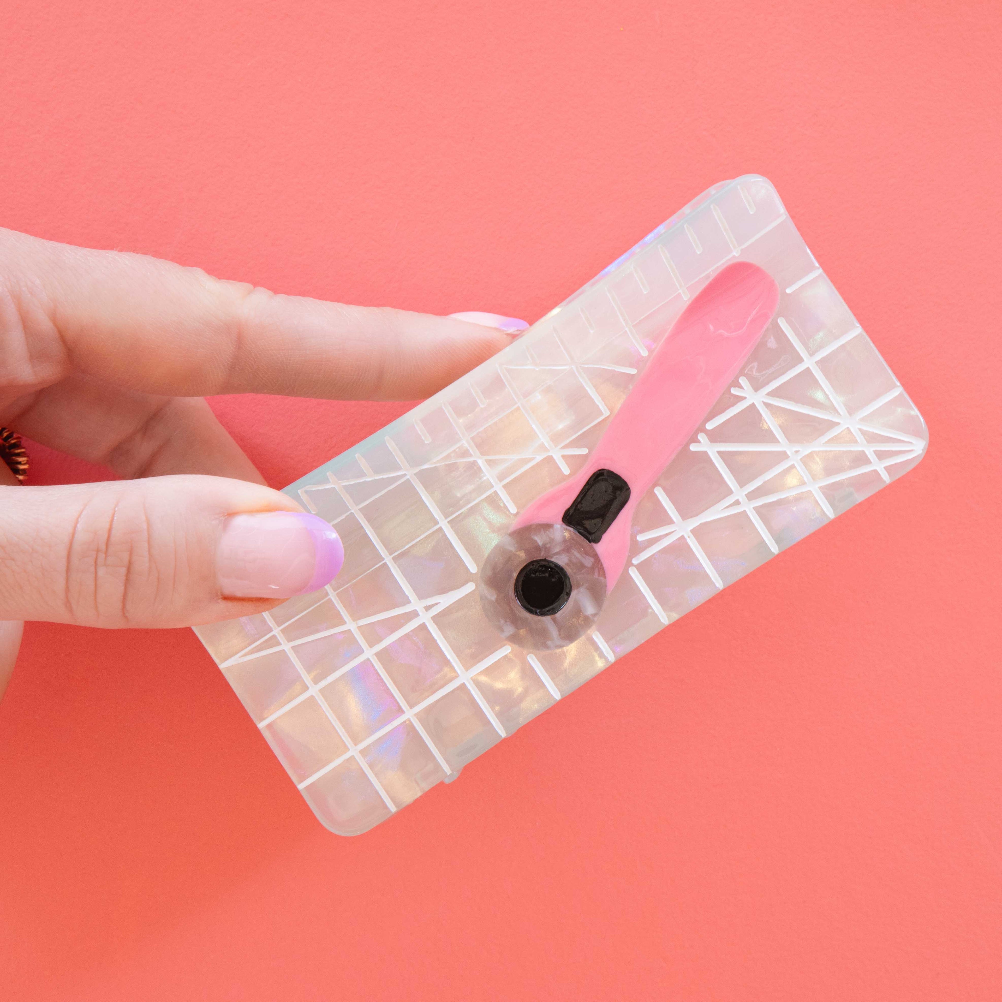 Ruler and Rotary Cutter Hair Claw Clip