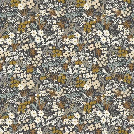 Cotton + Steel Fabrics | Rifle Paper Company | Meadow | Metallic Gray Floral