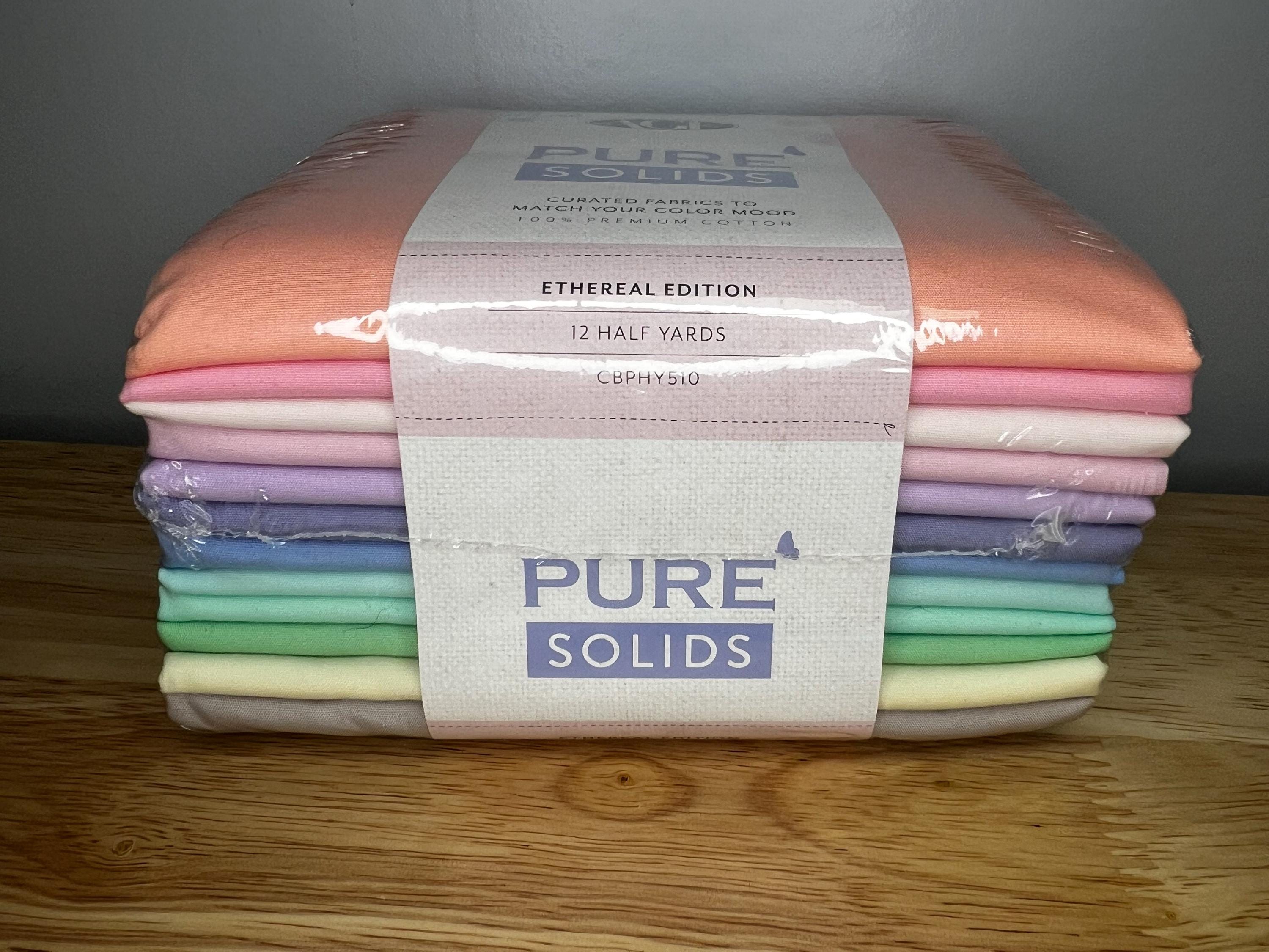 Art Gallery Fabrics | Pure Solids Fat Quarter or Half Yard Bundle | Ethereal Edition (12)