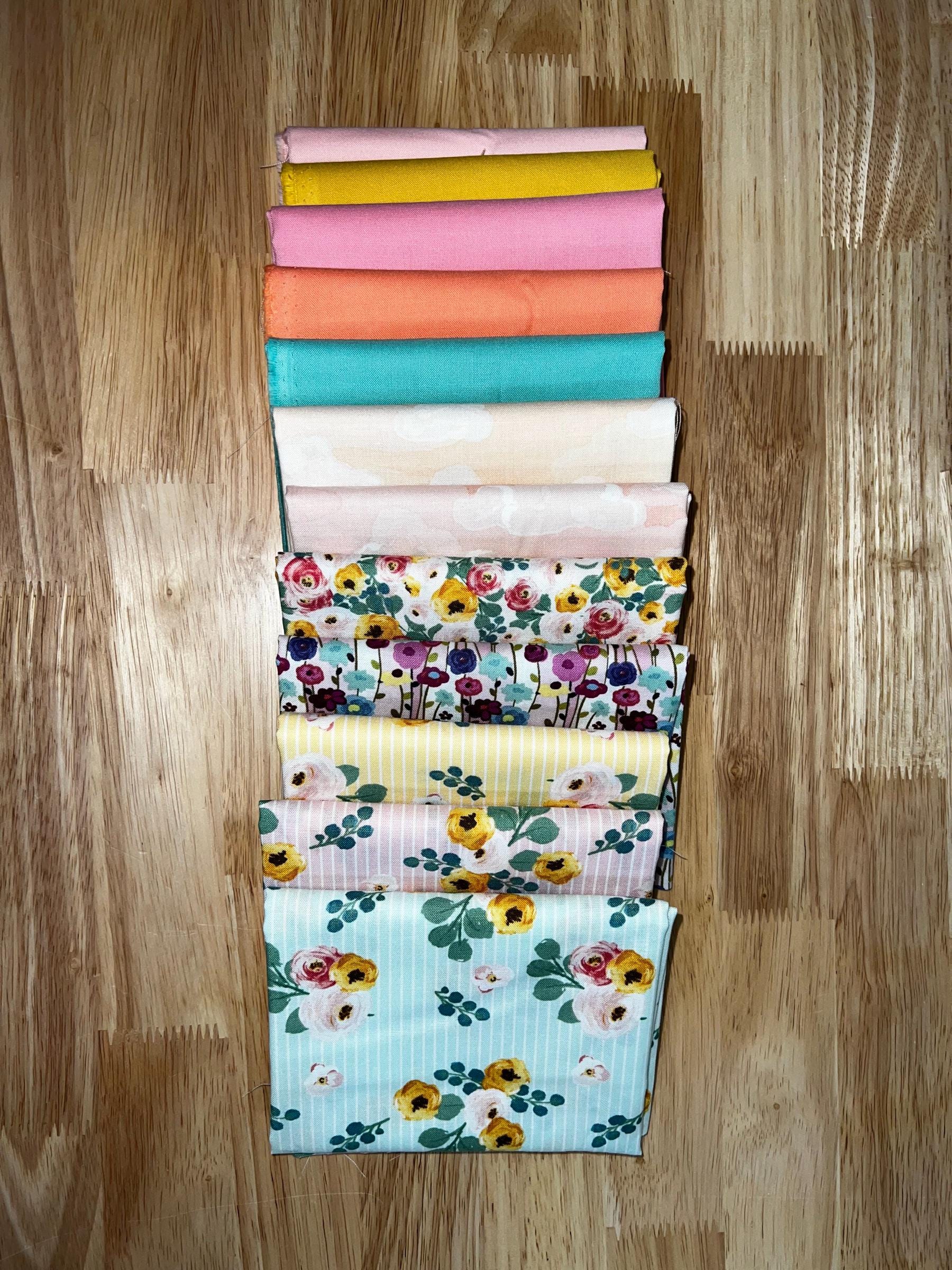 Riley Blake Designs | Curated Fat Quarter Bundle: Painterly Petals & Posies (12 Fat Quarters)