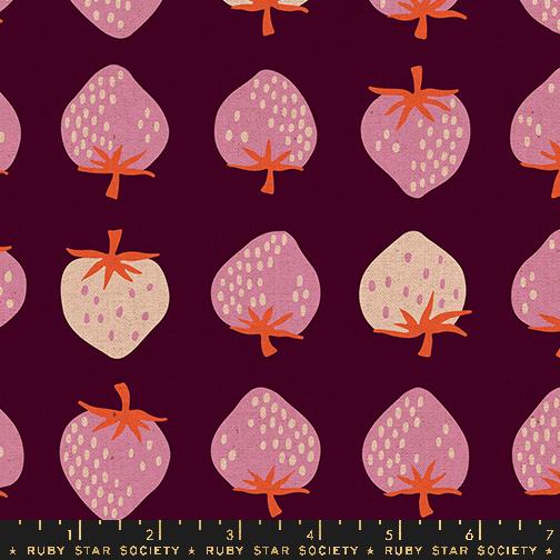 Ruby Star Society | Strawberry | Canvas Fabric: Strawberries in Plum RS3087 17L