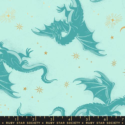 Ruby Star Society | Fireglow | Etched Dragons in Metallic Mint RS2131 13M