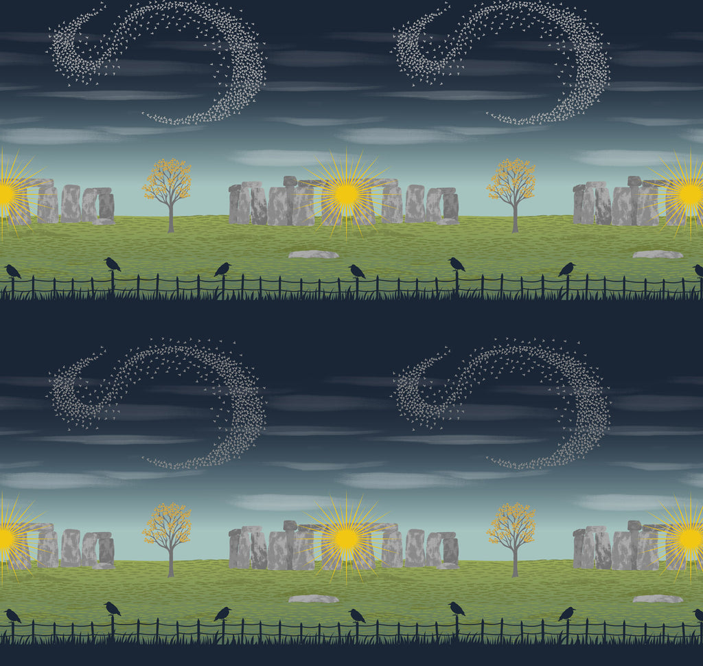 Lewis & Irene | Winter Solstice | Stonehenge stripe (with gold metallic) - L53