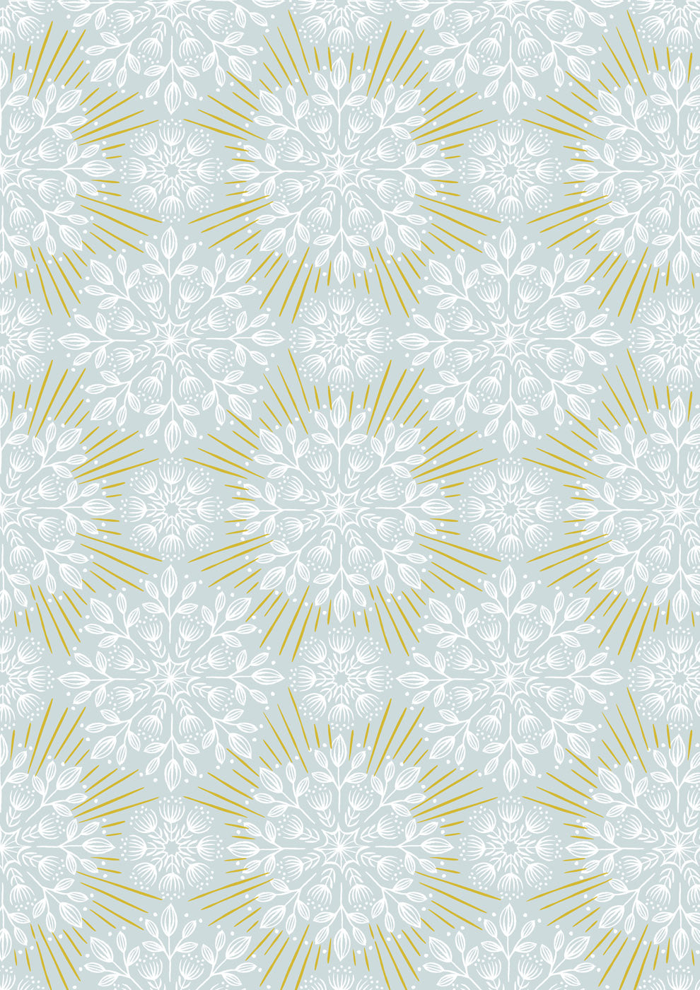 Lewis & Irene | Winter Solstice | Winter solstice flowers on light sky (with gold metallic) - L61A