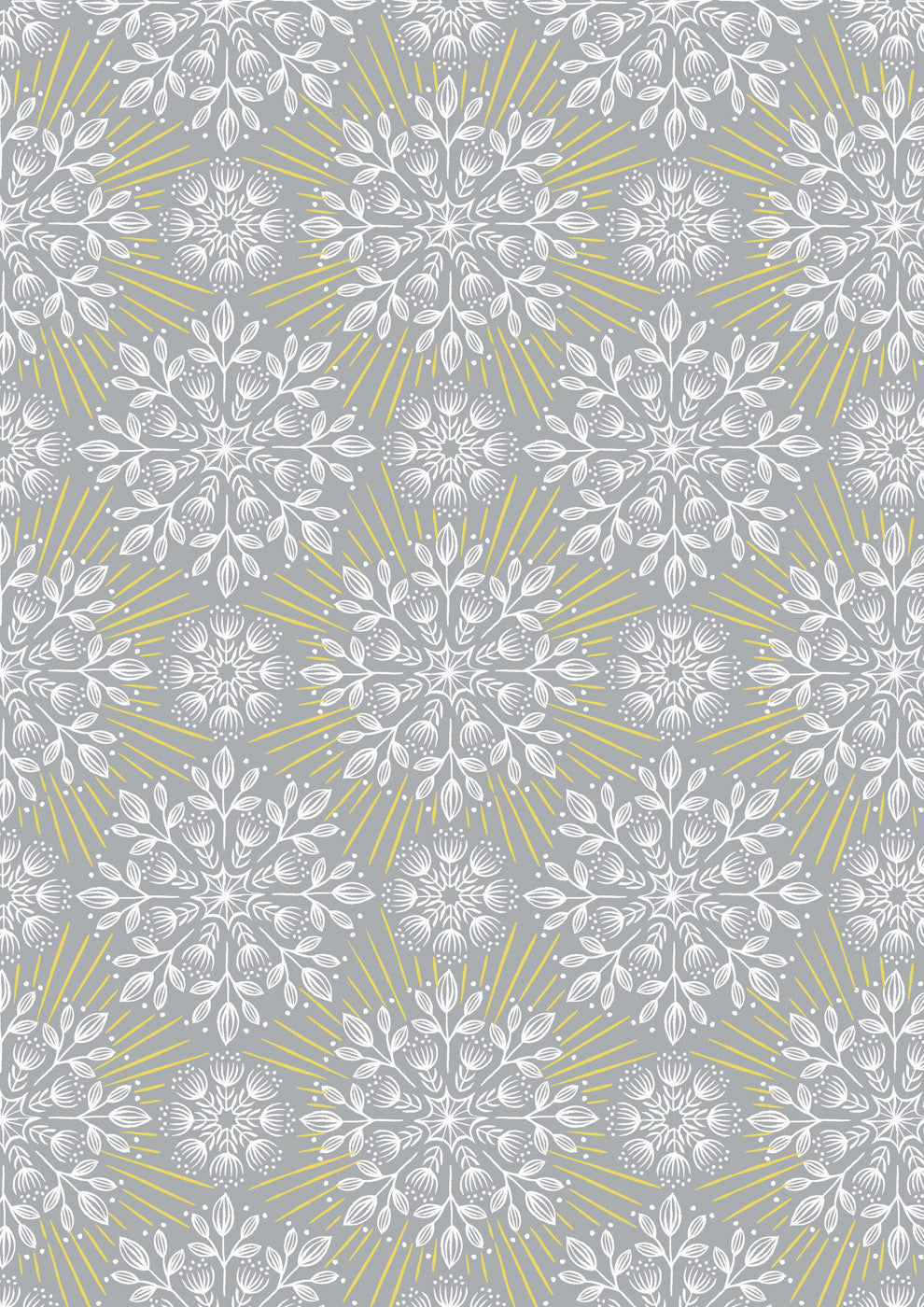 Lewis & Irene | Winter Solstice | Winter solstice flowers grey (with gold metallic) - L61B
