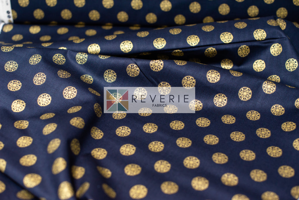 Lewis & Irene | Winter Solstice | Small solstice shining star on midnight blue (with gold metallic) - L59C