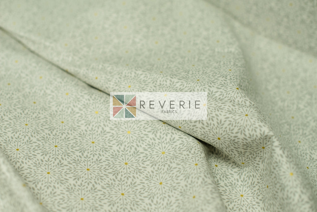 Lewis & Irene | Winter Solstice | Winter star grey on white (with gold metallic) - L57A