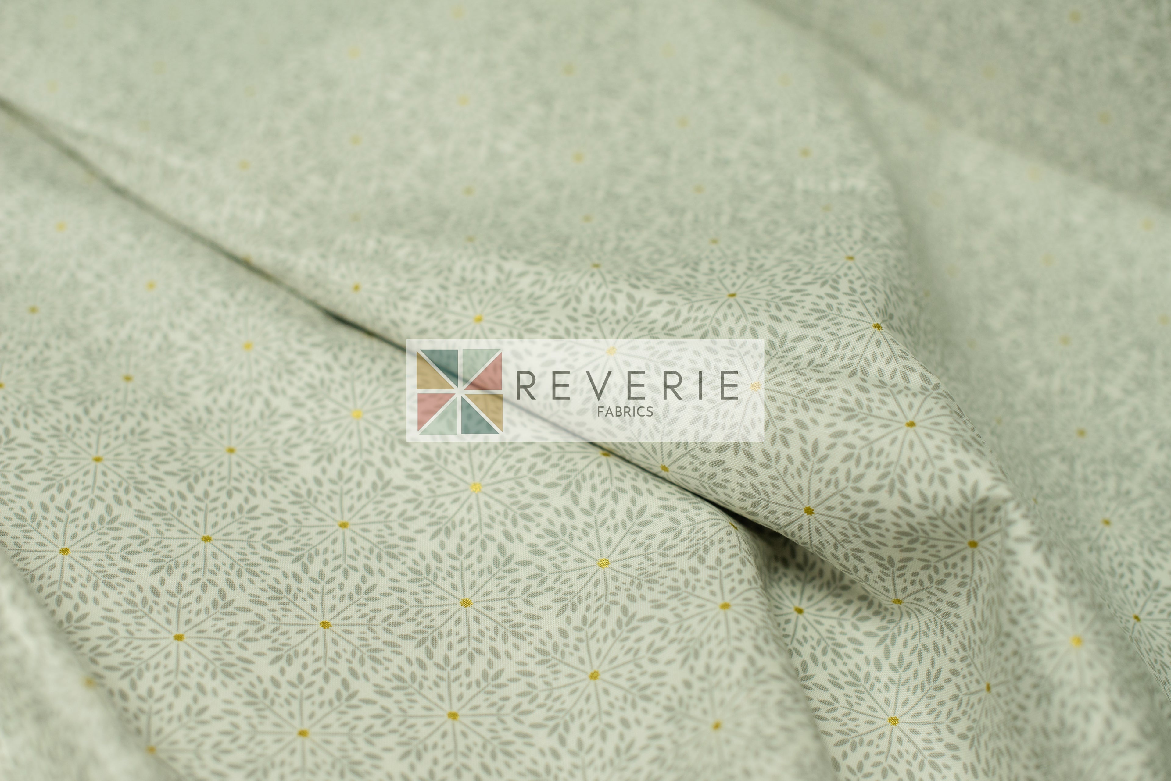 Lewis & Irene | Winter Solstice | Winter star grey on white (with gold metallic) - L57A