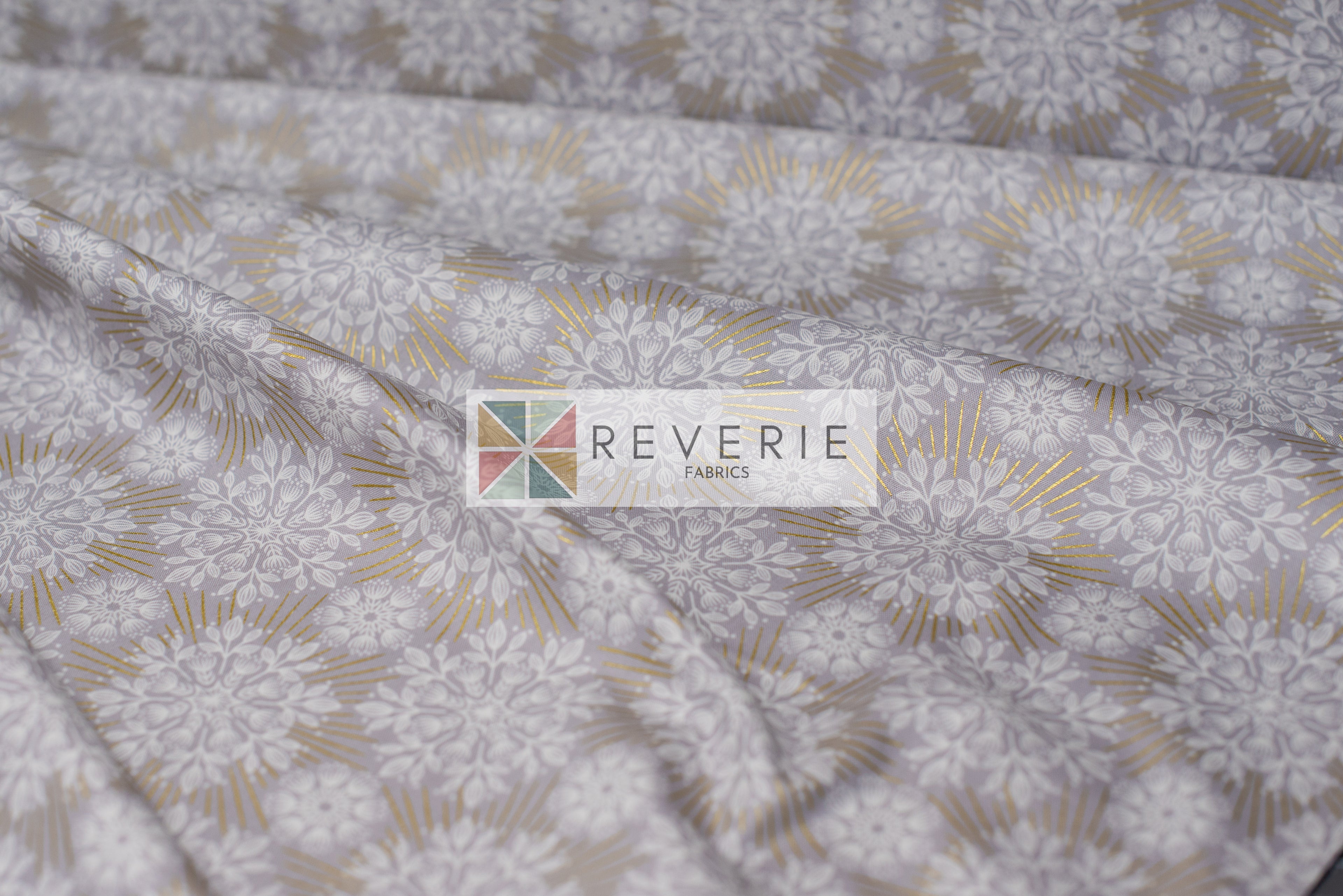 Lewis & Irene | Winter Solstice | Winter solstice flowers grey (with gold metallic) - L61B