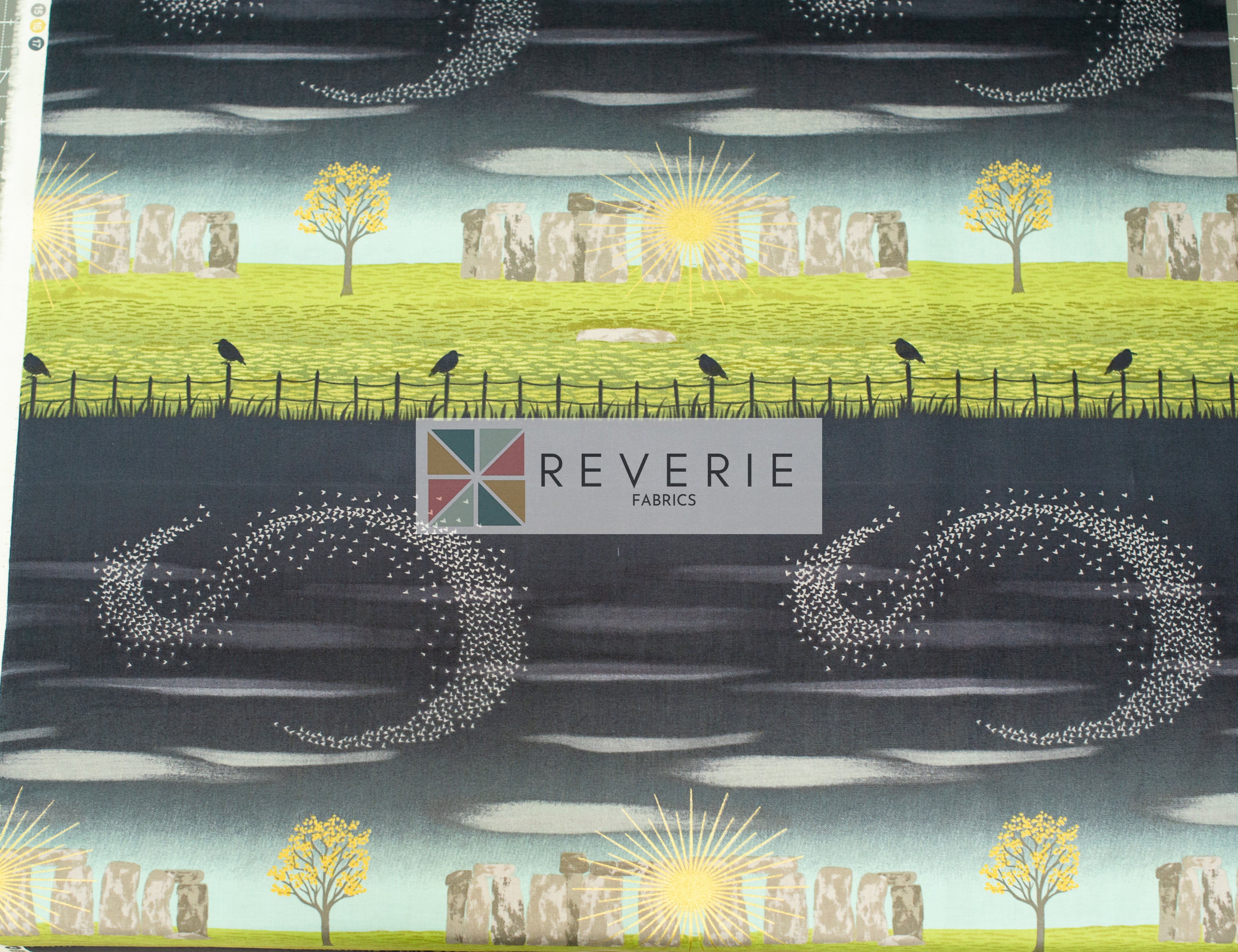 Lewis & Irene | Winter Solstice | Stonehenge stripe (with gold metallic) - L53