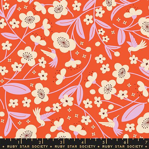 Ruby Star Society | Persimmon | Blossom Florals in Warm Red |  RS1121 12
