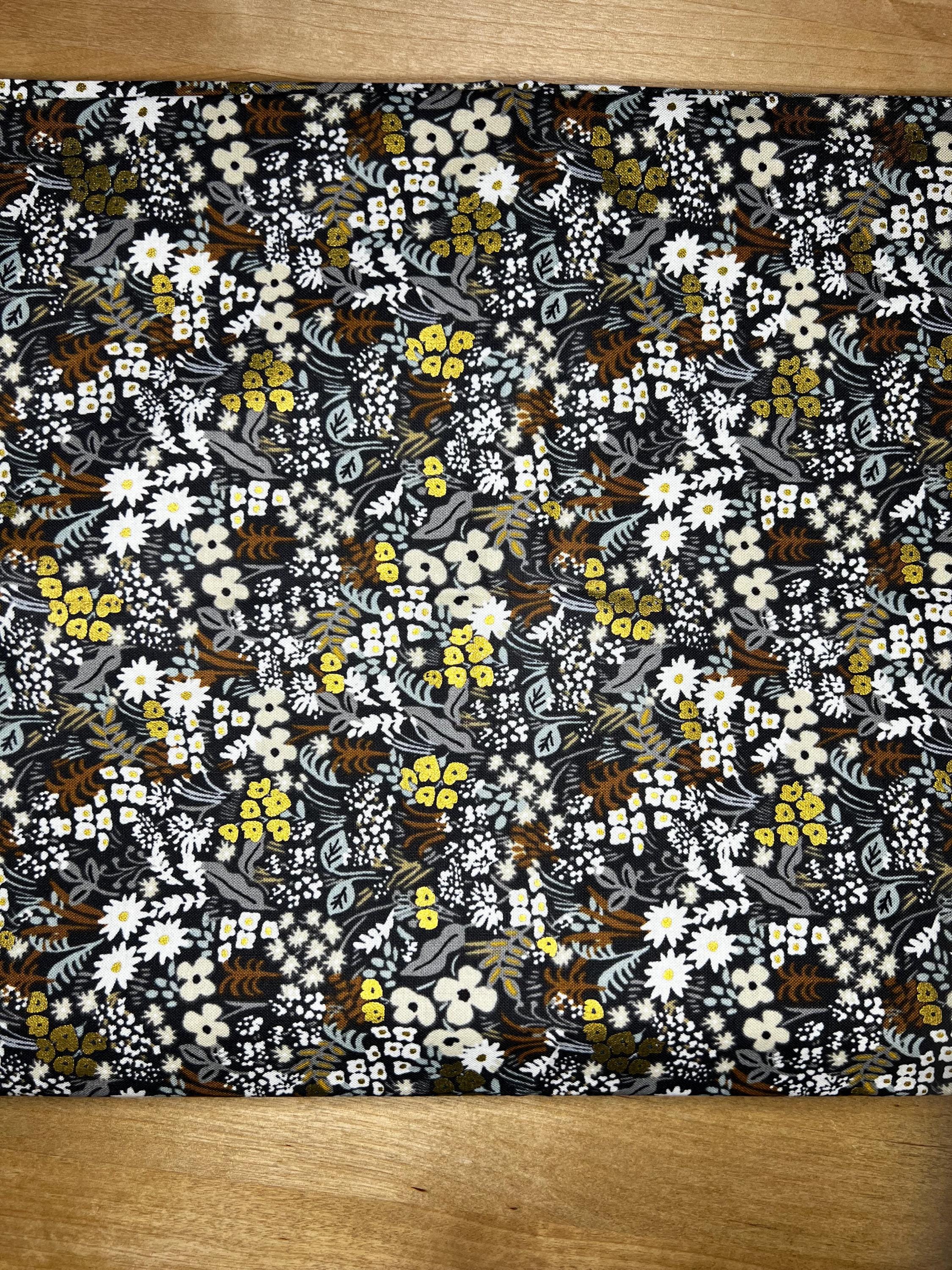 Cotton + Steel Fabrics | Rifle Paper Company | Meadow | Metallic Gray Floral