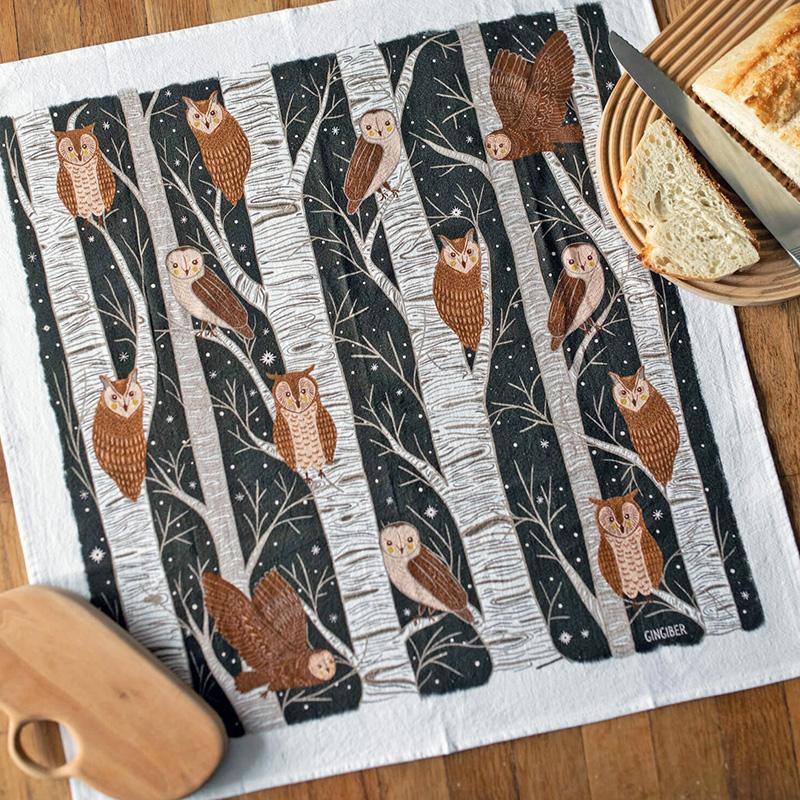 Gingiber | Tea Towel (Owl Print)
