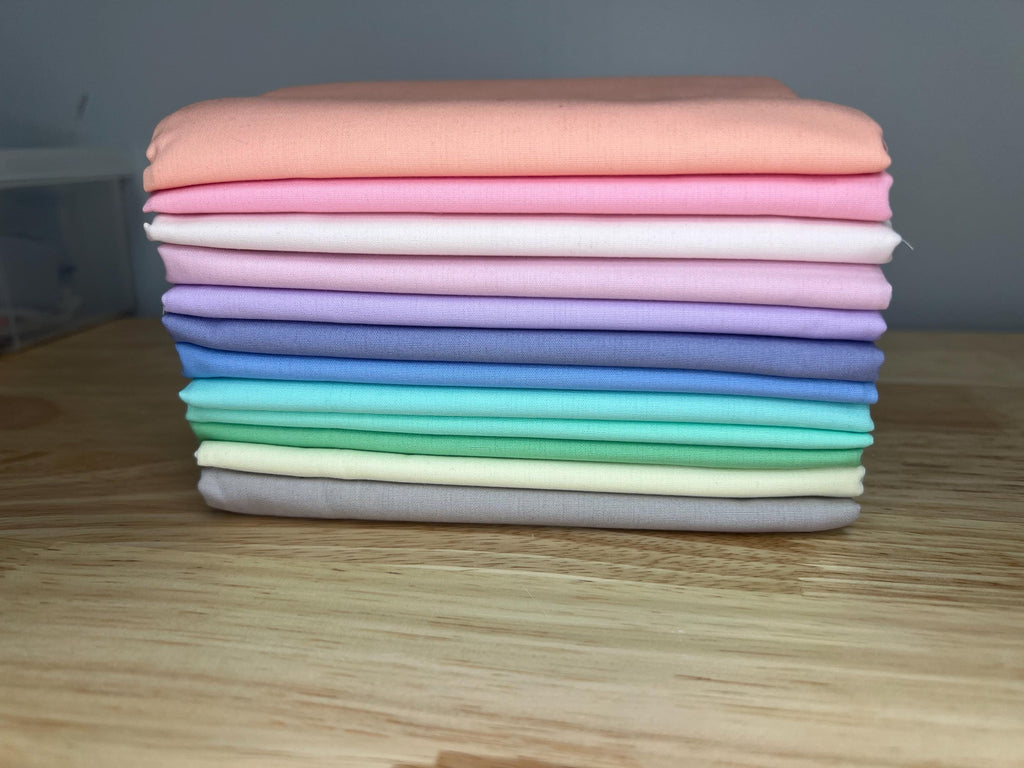 Art Gallery Fabrics | Pure Solids Fat Quarter or Half Yard Bundle | Ethereal Edition (12)
